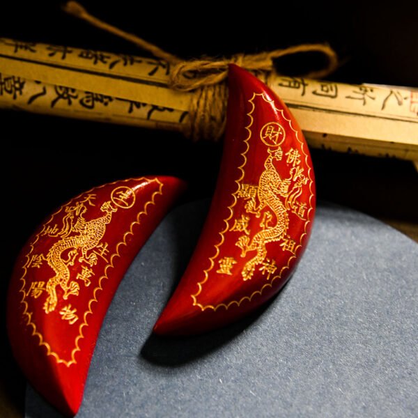 Kismet Wood Throwing-Divination Cup(Red Paint) - Image 3