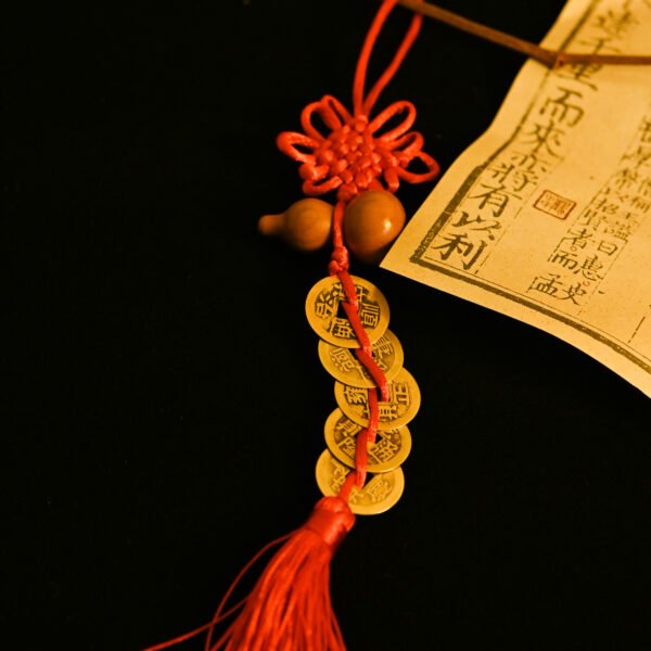 Kismet Copper Coin String & Gourd Chinese Knot Ornament - Image 2