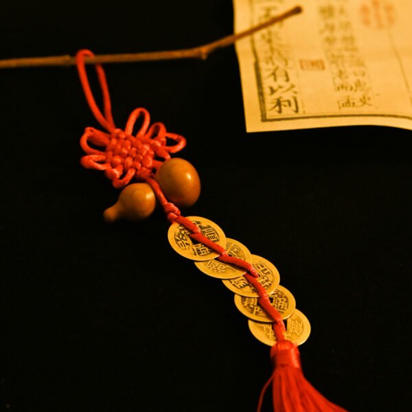 Kismet Copper Coin String & Gourd Chinese Knot Ornament - Image 3