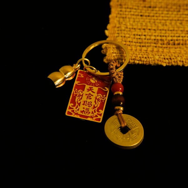 Kismet Brass "Fu" Blessing Amulet Keychain - Image 8