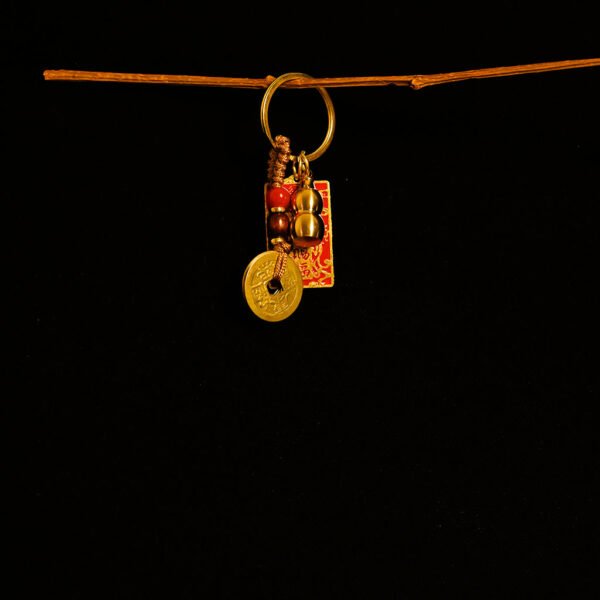 Kismet Brass "Fu" Blessing Amulet Keychain - Image 7