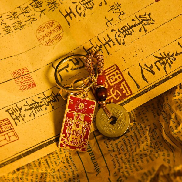 Kismet Brass "Fu" Blessing Amulet Keychain - Image 6