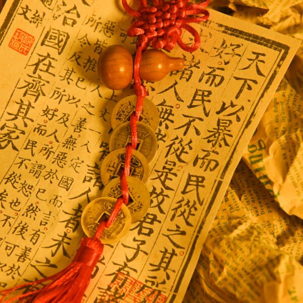 Kismet Copper Coin String & Gourd Chinese Knot Ornament - Image 5