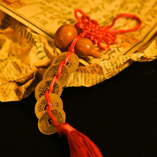 Kismet Copper Coin String & Gourd Chinese Knot Ornament