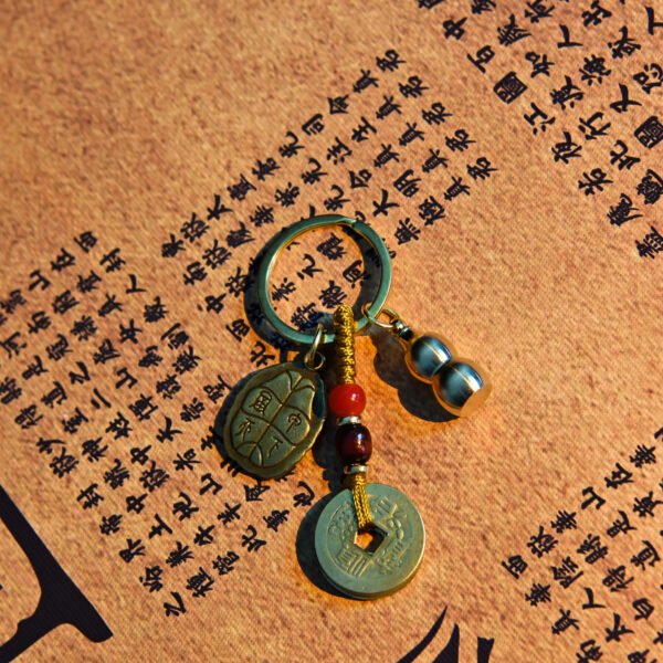 Kismet Brass Tortoise Shell Amulet Keychain - Image 2
