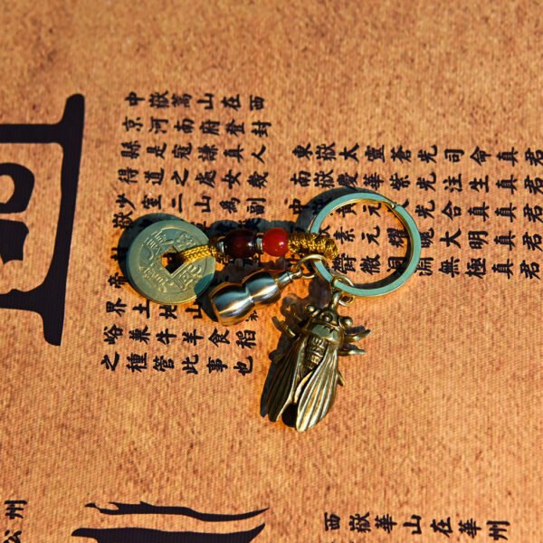 Kismet Brass Cicada Amulet Keychain - Image 2
