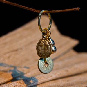 Kismet Brass Tortoise Shell Amulet Keychain
