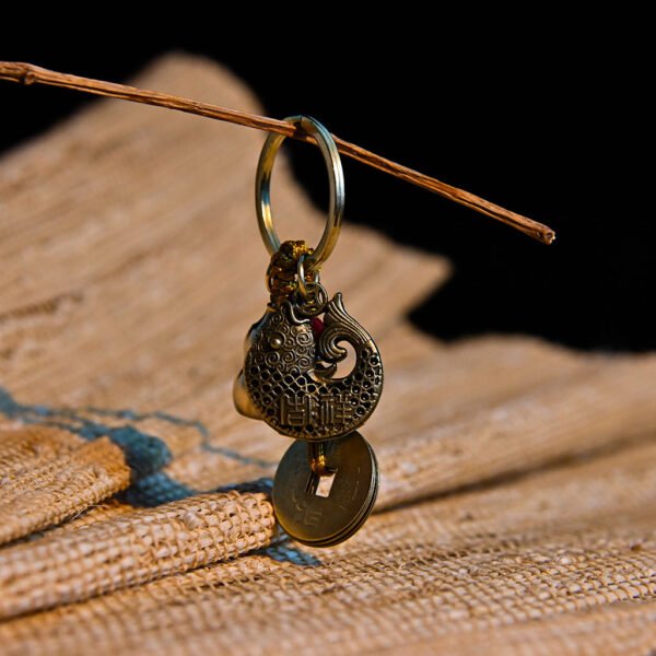 Kismet Brass Carp Amulet Keychain - Image 3