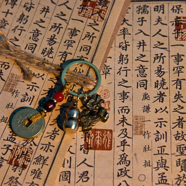 Kismet Brass Qilin Amulet Keychain