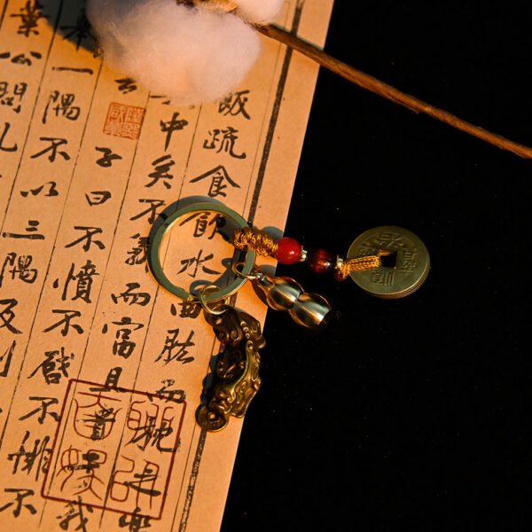 Kismet Brass Pixiu Amulet Keychain