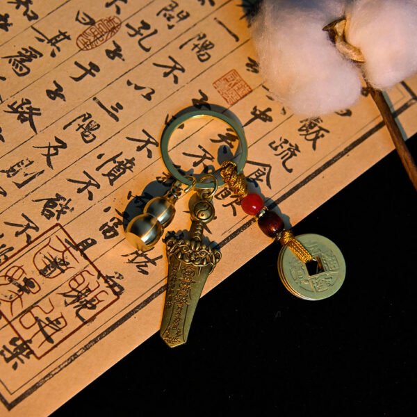 Kismet Brass Sword Amulet Keychain