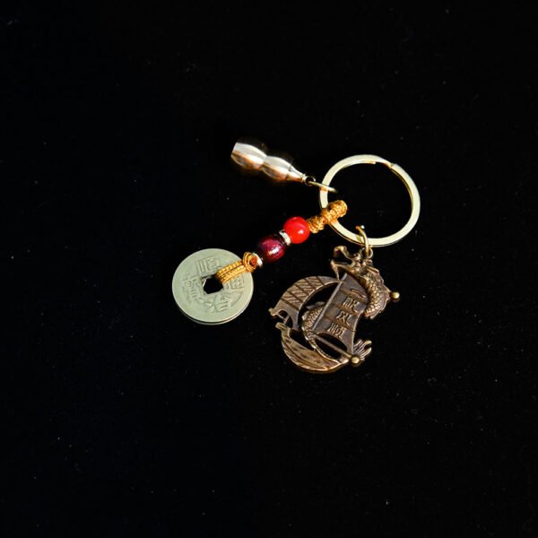 Kismet Brass Sailboat Amulet Keychain