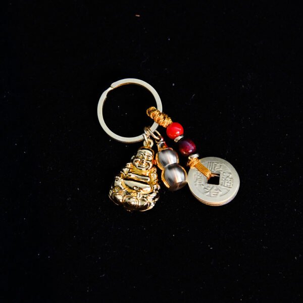 Kismet Brass Maitreya Buddha Amulet Keychain - Image 4