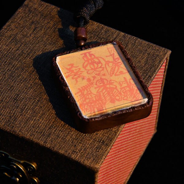 Kismet Yellow Five Thunder Wood Pendant - Image 4