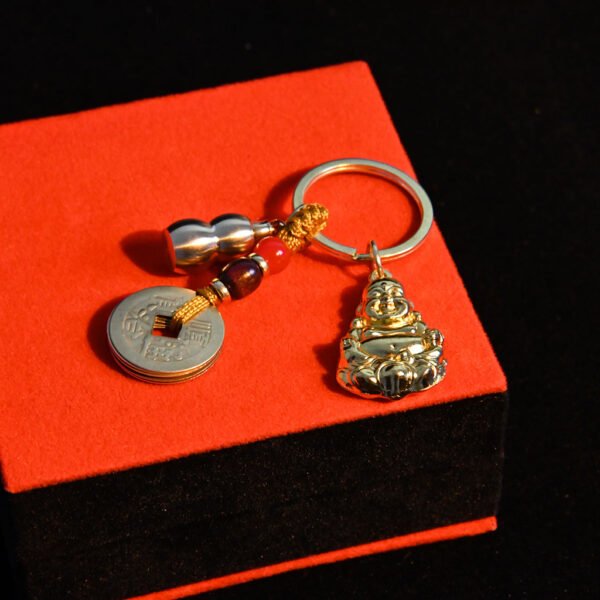 Kismet Brass Maitreya Buddha Amulet Keychain - Image 5