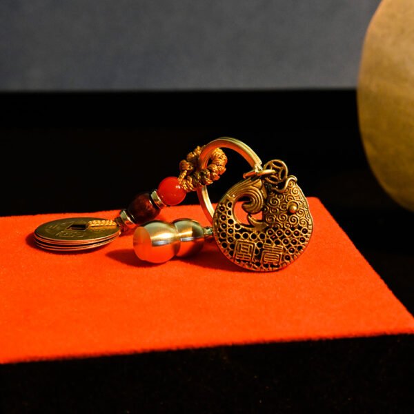 Kismet Brass Carp Amulet Keychain