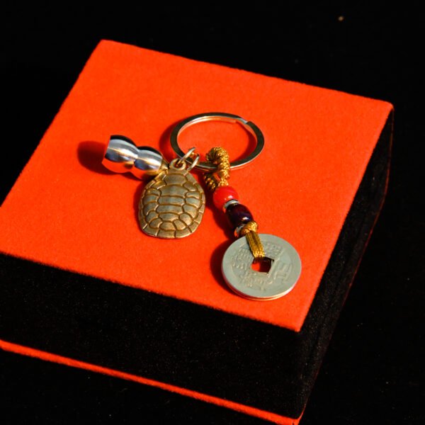 Kismet Brass Tortoise Shell Amulet Keychain - Image 5