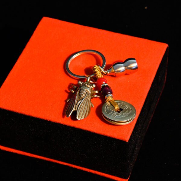 Kismet Brass Cicada Amulet Keychain - Image 5