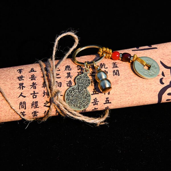 Kismet Brass Gourd Amulet Keychain - Image 4