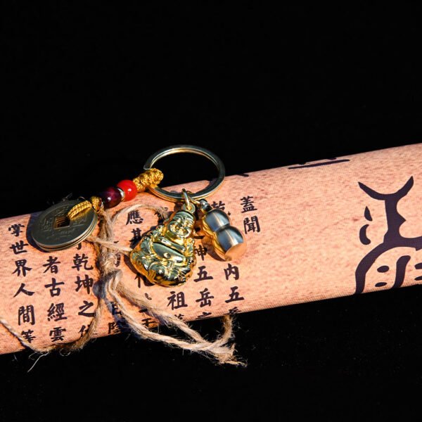 Kismet Brass Maitreya Buddha Amulet Keychain - Image 6